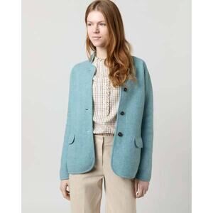 Ann Mashburn Tyrolean Boiled Wool Jacket in Misty Blue S